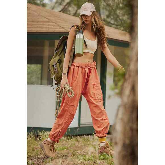 Free People X FP Movement Spring Trekker Pants in Hot Sauce Size M - Picture 2 of 6